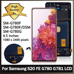6.5“Super AMOLED For Samsung S20 FE G780F LCD For Samsung S20FE 5G G781 LCD Display With Frame Touch Digitizer Assembly