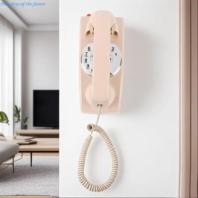 Easy Installs Retro Wall Mount Landlines Phone for Home Use Includes Cords No Tools Need Vintages Look E65A