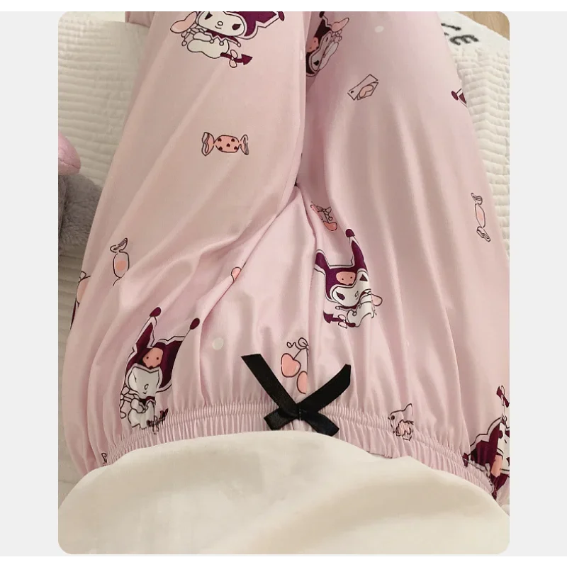 Sanurgente Kakulomi-viser de pyjama en coton pour femmes, pantalons longs fins, vêtements d'intérieur Cartoon, automne