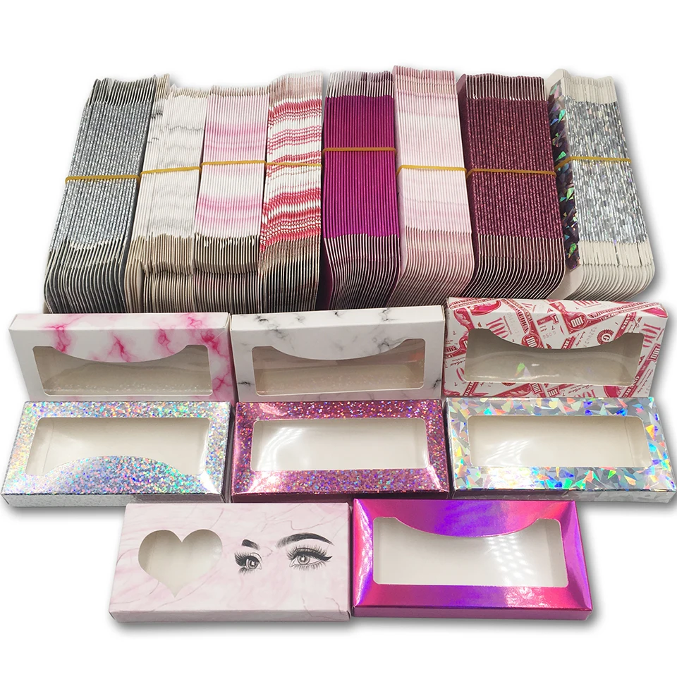 New Hanging Lash Box Wholesale 5/10/30/50/100 Pcs Lash Boxes Packaging With Holes Free Shipping Eyelash Packaging Box