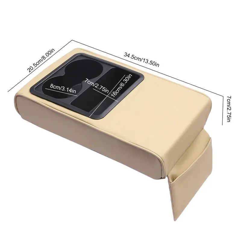 Car Console Covers Comfortable PU Leather Pad For Central Console Waterproof Multifunctional Innovative Easy Installation