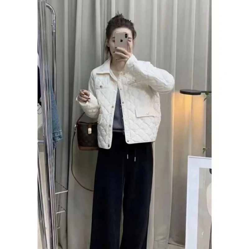 Autumn Winter Short Lightweight Versatile New Parkas Style Fashion Women's Clothing Small Fragrant Petite Simplicity Chic Tops