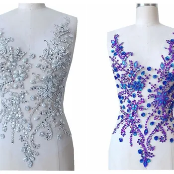 9 Kleuren Luxe Kralen Kristal Profilering Op Tule V-Hals Avondjurk Bloemen Diamant Accessoires Cocktail Jurk Materiaal