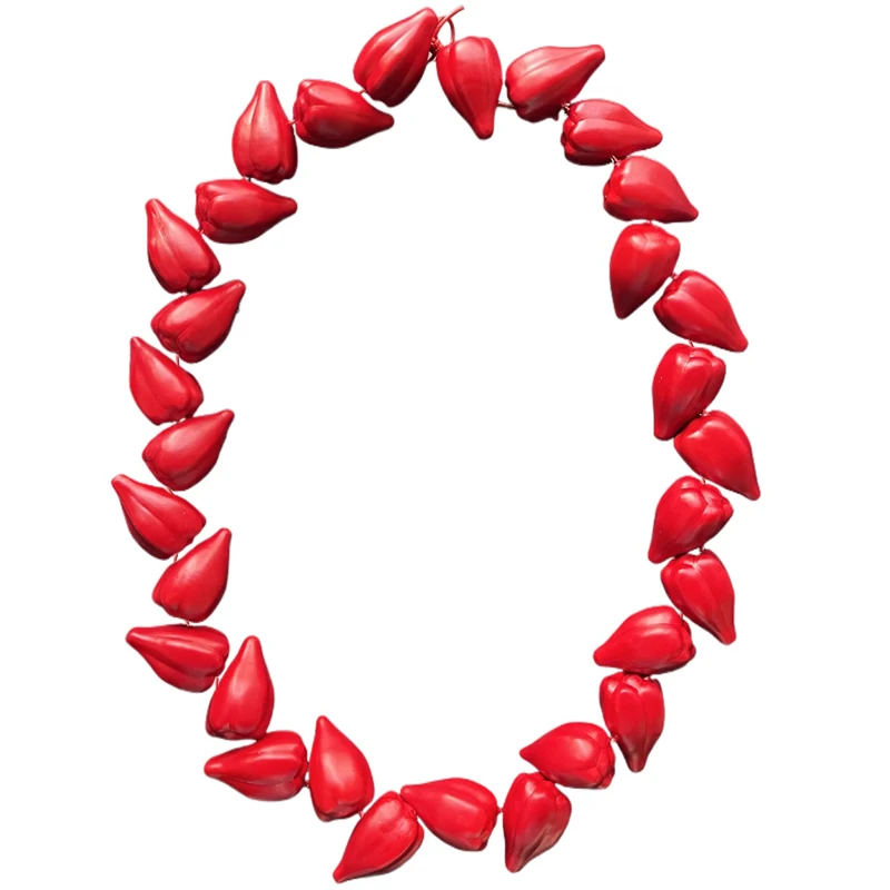 

Roman Reigns Tribal Chief Ula Fala Necklace Samoan Mens Traditional Ceremonial Red Polynesian Cultural Jewelry Gift WWE