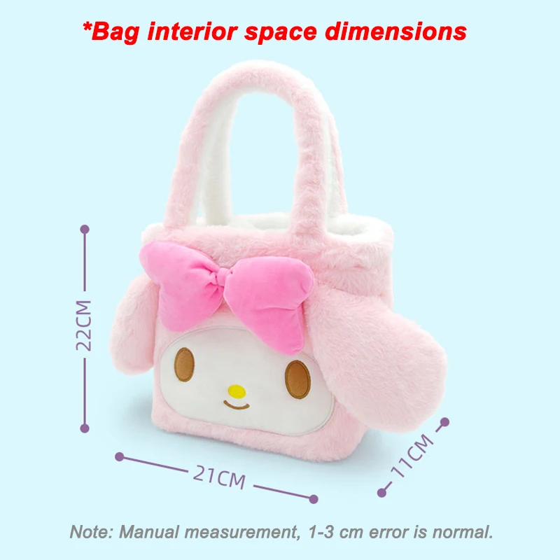 حقيبة يد سانريو من القطيفة على الوجهين حقيبة كتف ماي ميلودي حقيبة ظهر كورومي حقيبة ظهر هانجيودون قابلة للعكس لعبة هدايا عيد الميلاد للفتيات #4