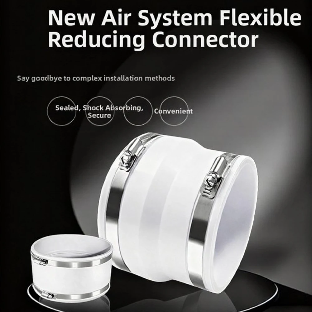 2026 Flexible Duct Reducer 100mm To 75mm 90mm Ventilation Coupler For Exhaust Fan HVAC Air Pipe Sealing Vibration Damping