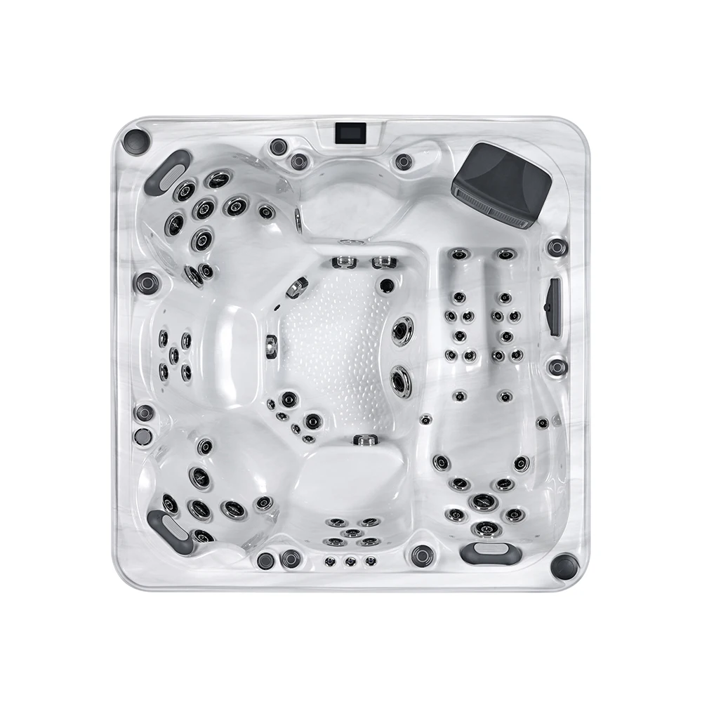 Sunrans Acrylic Luxury Jacuzzier Whirlpool Spa Tub Freestanding Hydro Massage Hot Tub Spa Bathtub With LED Color Light