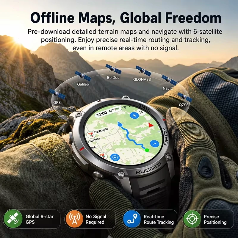 2026 GPS 스마트워치 남성용 군용 위성 오프라인  - Smartwatch Military Watches For Men 리뷰 및 가격