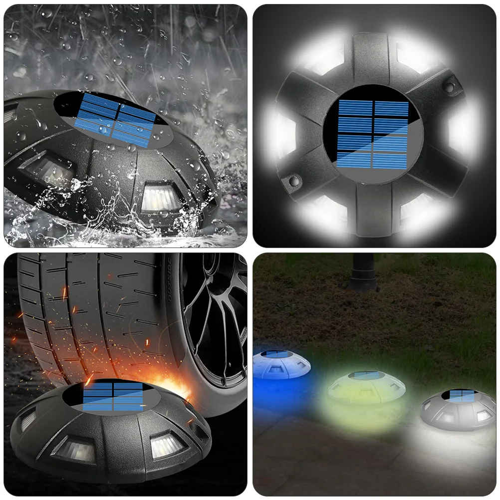 

1pc Solar Deck Lights Outdoor Underground Lamp Solar Powered Yard Light Black High Power Waterproof Ground Buried Stick Light