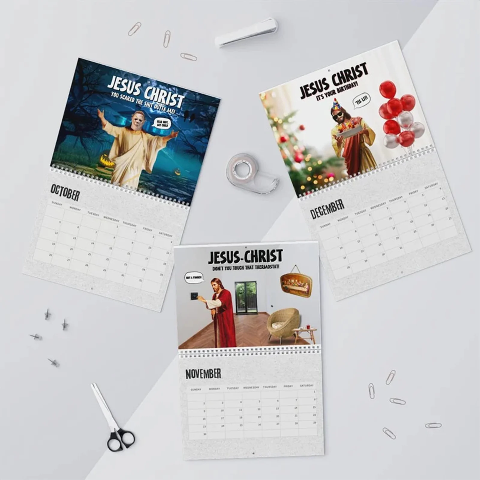 2025 Christian Bible Stories Calendar 12 Months Wire-Binding Wall Calendars for Study Bedroom Office Use