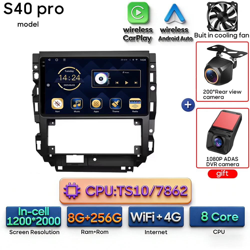 Android autoradio multimediaspeler met Carplay, auto navigatie, GPS, Wifi, 2din voor Volkswagen Golf 4 Jetta MK4 2002-2006