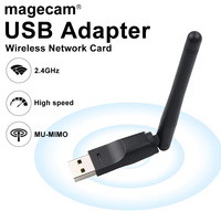 Magecam 150Mbps Wireless Network Card Mini USB WiFi Adapter LAN Wireless Wifi Receiver Dongle Antenna 802.11 b/g/n for PC