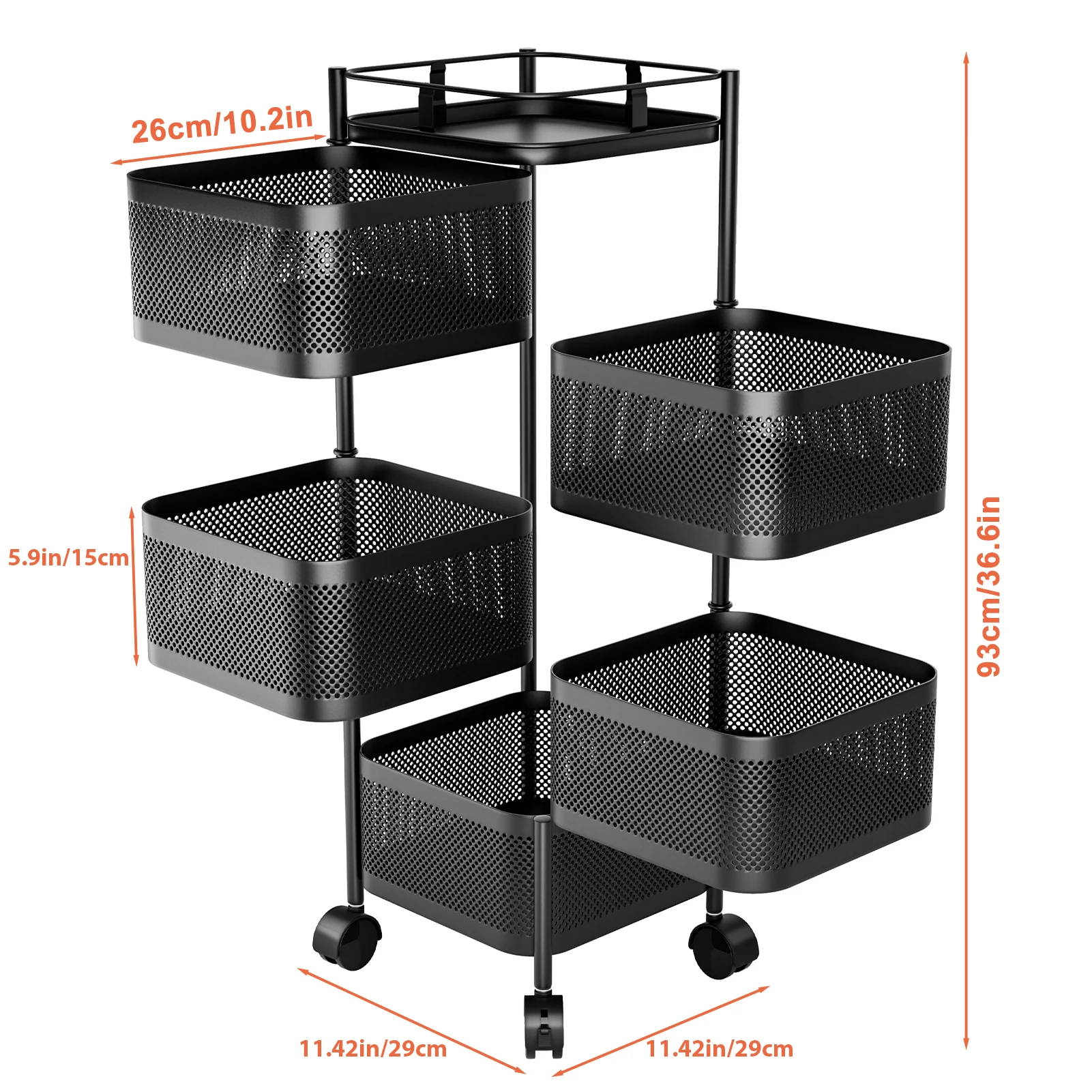 Multi-functional Storage Rack Vegetable And Fruit Basket Removable Rotating Kitchen Shelving Multi-floor Home Installation Free