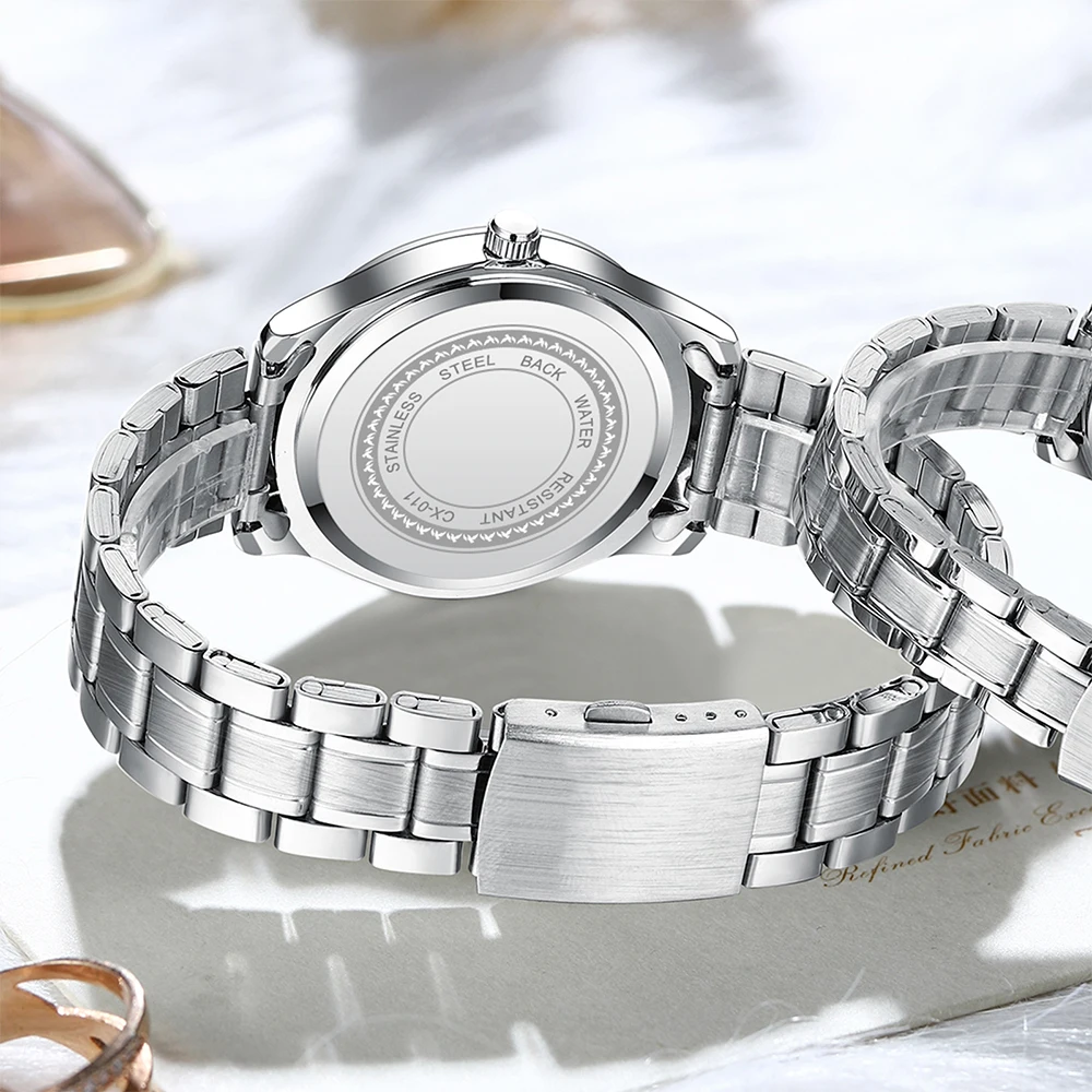 CHENXI Business Men's Wristwatch Round Dial Luminous Waterproof Calendar Display Stainless Steel Band Man Watch