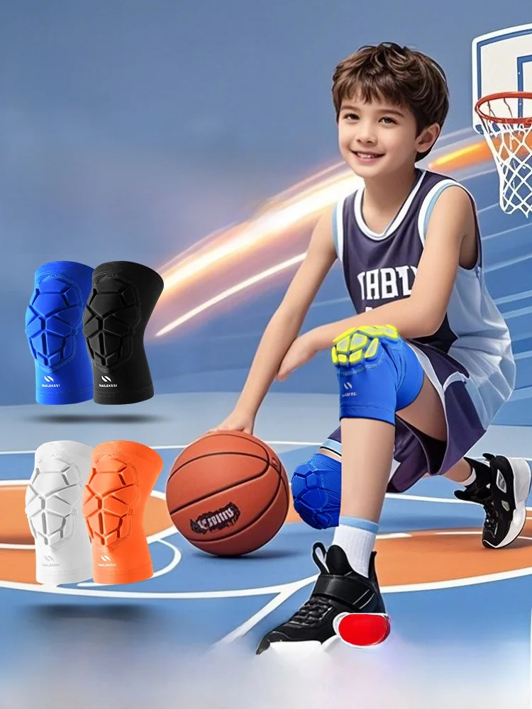 

Мягкие наколенники для баскетбола и футбола, молодежное спортивное защитное снаряжение, сотовые наколенники, защита от падения, чехлы для подростков