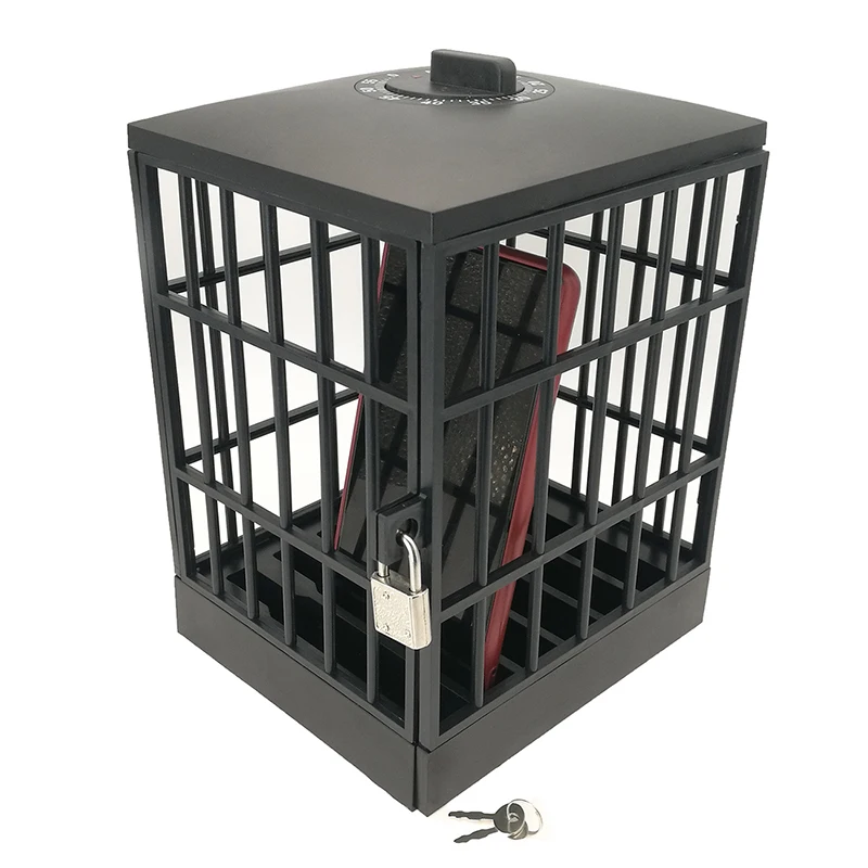 Cell Phone Jail with Timer Creative Cell Prison Lock for Party Home Table Office Cell Phone Cage Prison Cell Phone Storage Box