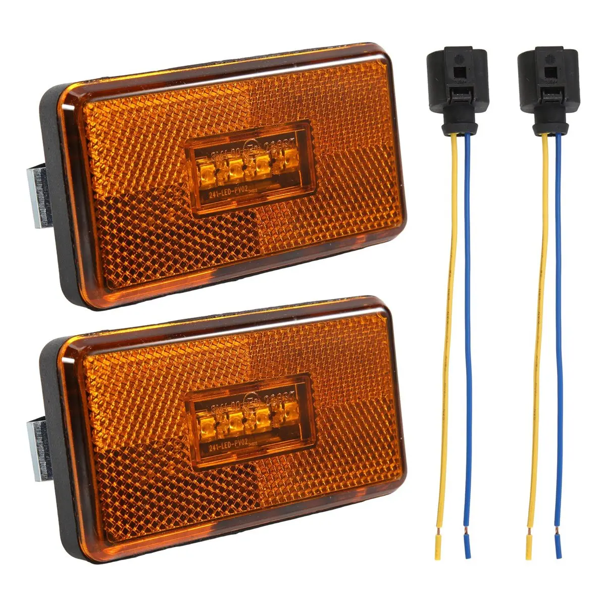 Compatible 2Pcs 4LED Side Marker Light 2052119 for 5 6 Series P R Cabs G T S Series Truck with 2Pin Connector Indicator Lamp