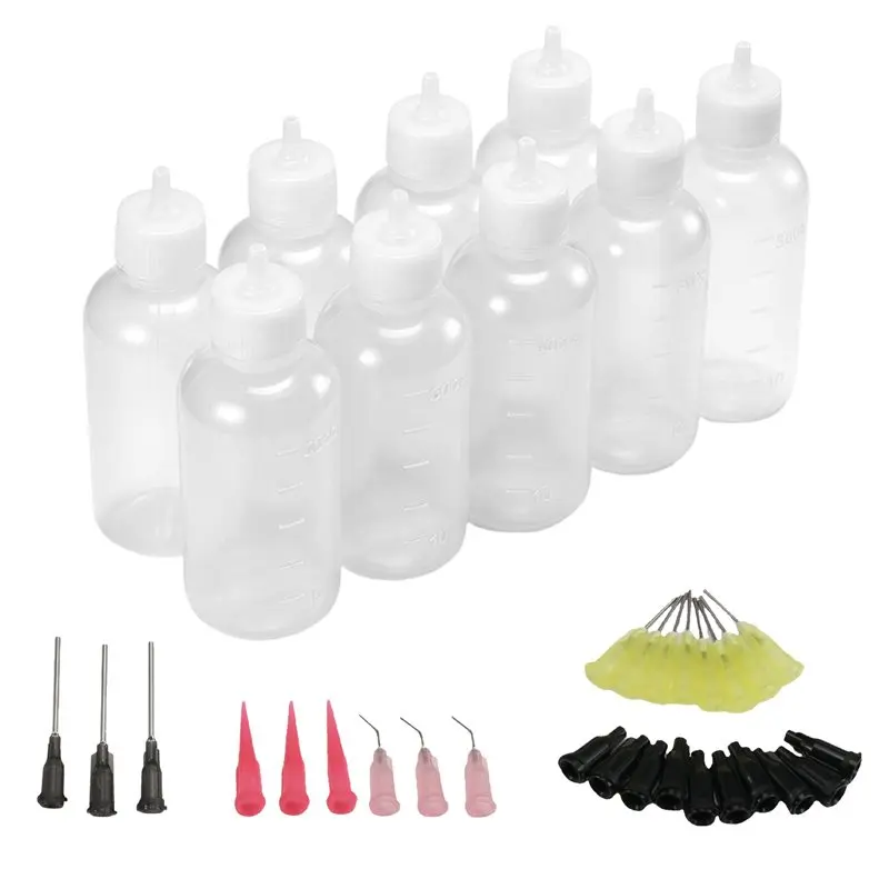 ABMS-8 Pcs Precision Tip Applicator Bottle, Needle Tip Squeeze Bottle, Glue Applicator Bottles, For Paint Quilling Craft