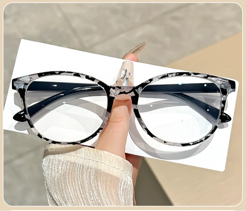 Ultraleichte Anti-Blaulicht-Lesebrille für Damen, modische bedruckte hochauflösende Lesebrille + 100 bis + 400 – Detail 8