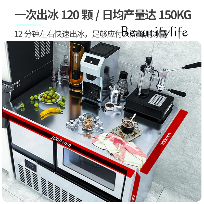 Коммерческий магазин чая с молоком, барная стойка, машина для льда, охлаждаемая машина для изготовления кубиков льда в супермаркете