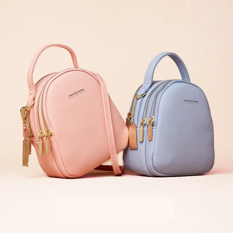 

Mini Women Backpacks Leather Girl's School Bags Fashion Ladies Shoulder Bags Casual Female Side Bags