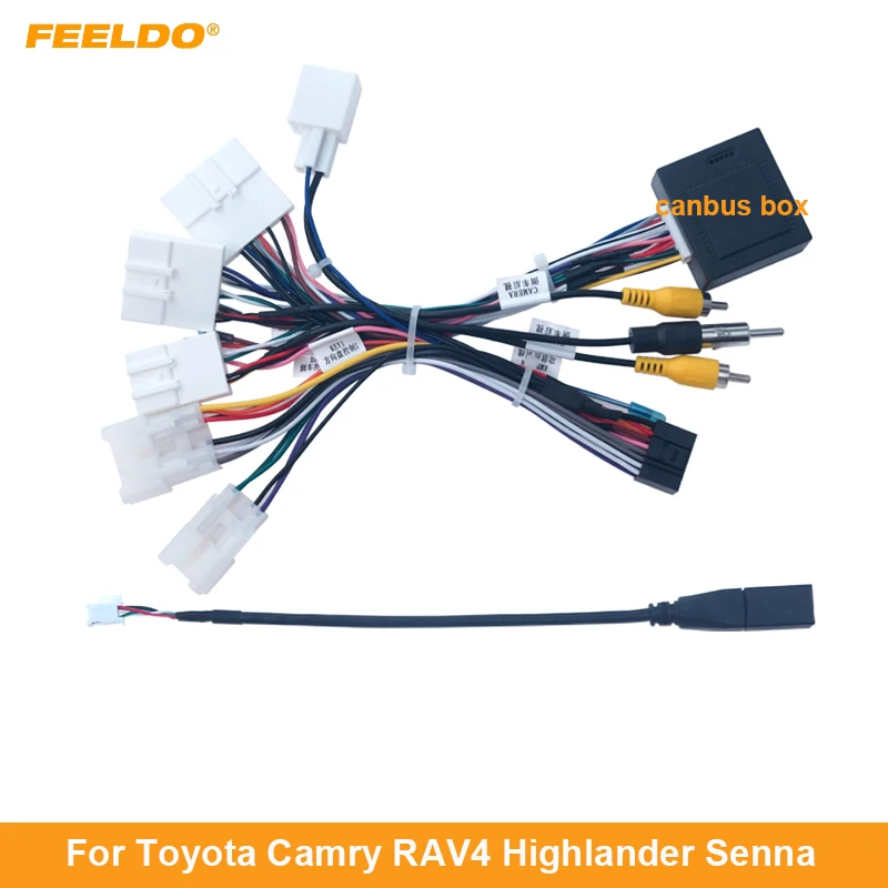 

FEELDO Car 16pin Audio Wiring Harness For Toyota Camry RAV4 Highlander Wildlander Stereo Installation Wire Adapter