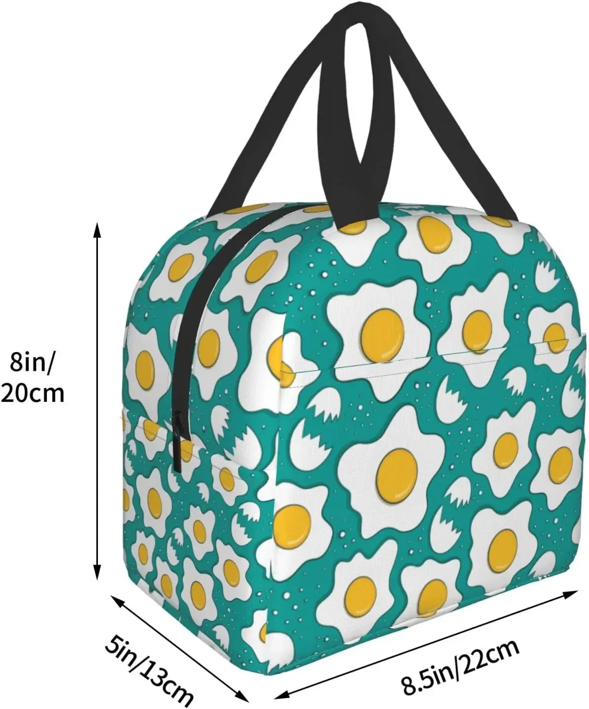 Kawaii Fried Egg Lunch Box borsa da pranzo riutilizzabile per viaggi Picnic Shopping Work Food Container per donna uomo adulti