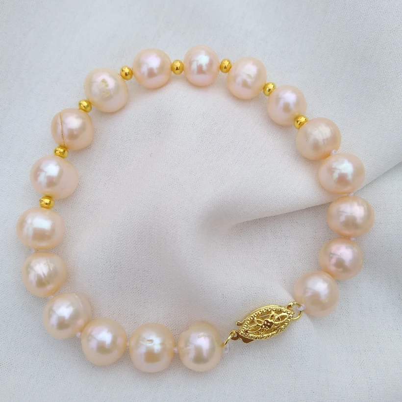 Coveted Trendy South Sea Light pink 9-10mm Pearl Fine Bracelet 7.5-8in Suitable For Any Occasion Customizable
