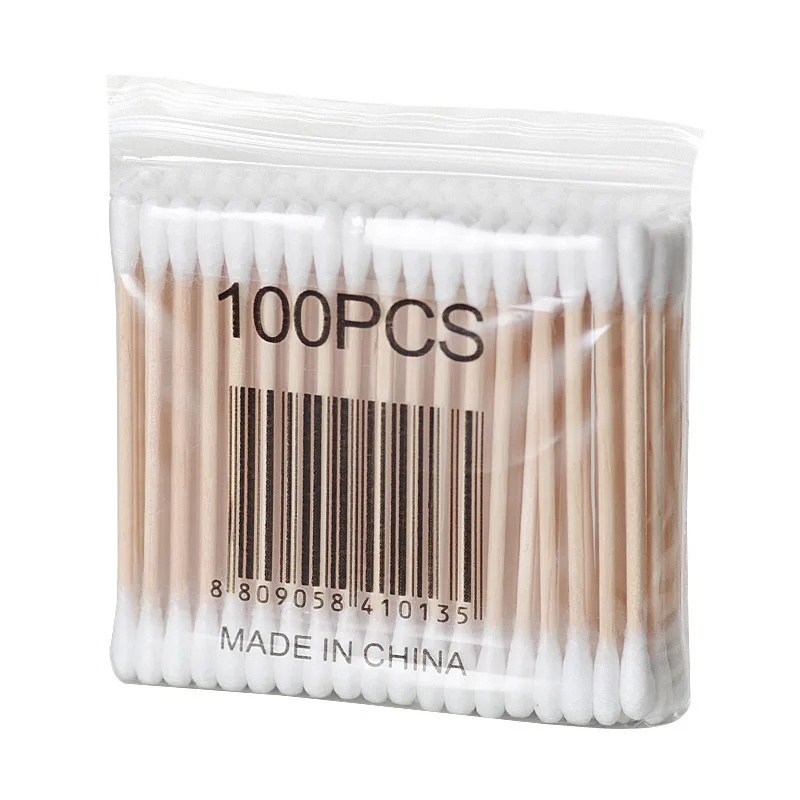 Cotton swab, makeup stick, double ended cotton swab, disposable cleaning cotton swab