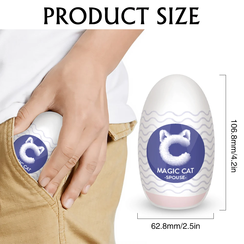 Magic Cat Masturbation Egg Sex Toys for Men 18+ Real Vagina Pussy Adult Goods Supplies Male Penis Glans Training Masturbators