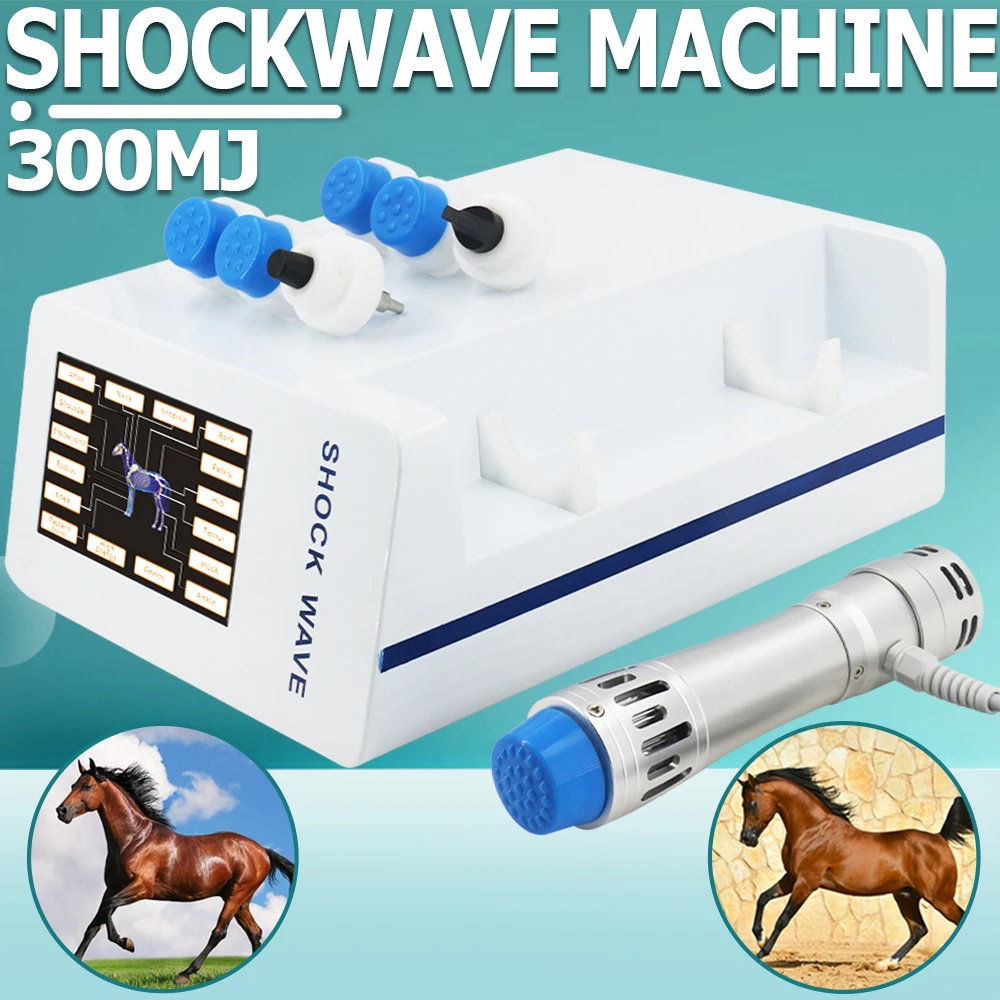 Animals Shockwave Therapy Machine 300MJ Ligament Pain Relief Joint And Muscle Injury Shock Wave Professional Massager For Horses