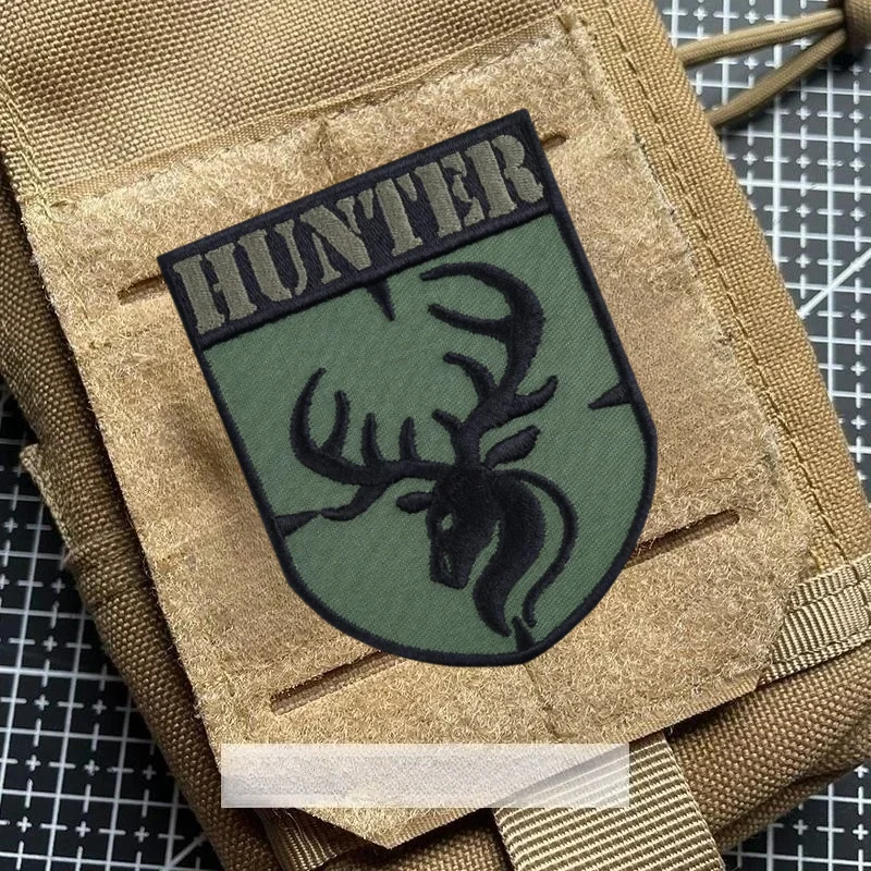 Тактическая патч-наклейка Hunter Shooting Elk, патчи-петли в стиле милитари, с головой оленя, оленем, оленем, значок для морального духа, наклейка на одежду и рюкзак