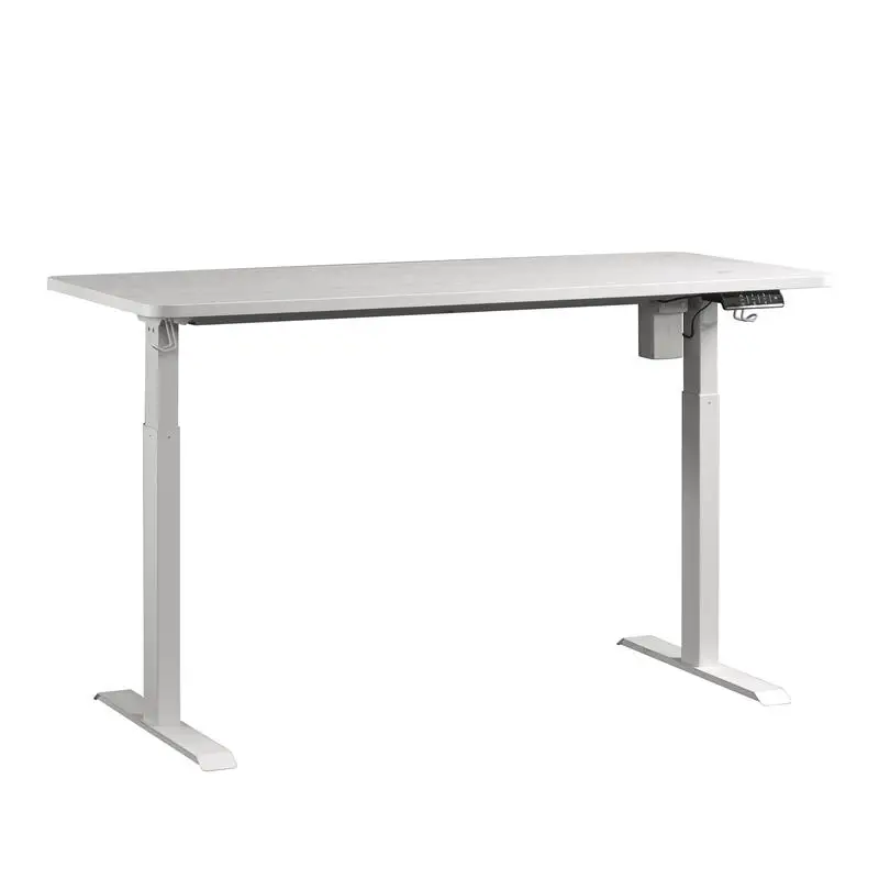 

Adjustable Sit/Stand Desk, White Finish, Ergonomic Design, Height Adjustable Workstation for Home and Office Use