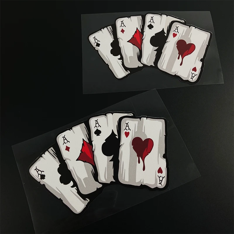 1 قطعة بطاقة لعب البوكر دراجة نارية ملصقات مقاوم للماء ل دراجة نارية خوذة خزان الوقود سيارة الوفير جذع ويندوز شارات الفينيل