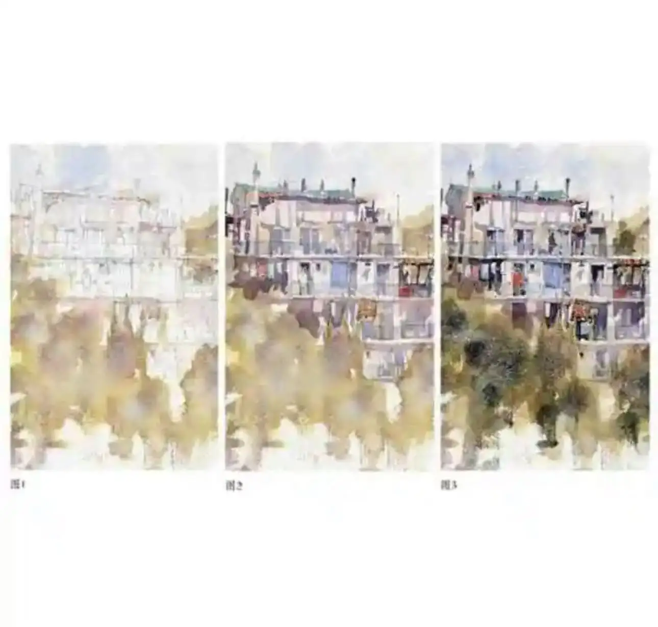 Tutorial de esboço de paisagem em aquarela colorida e clara