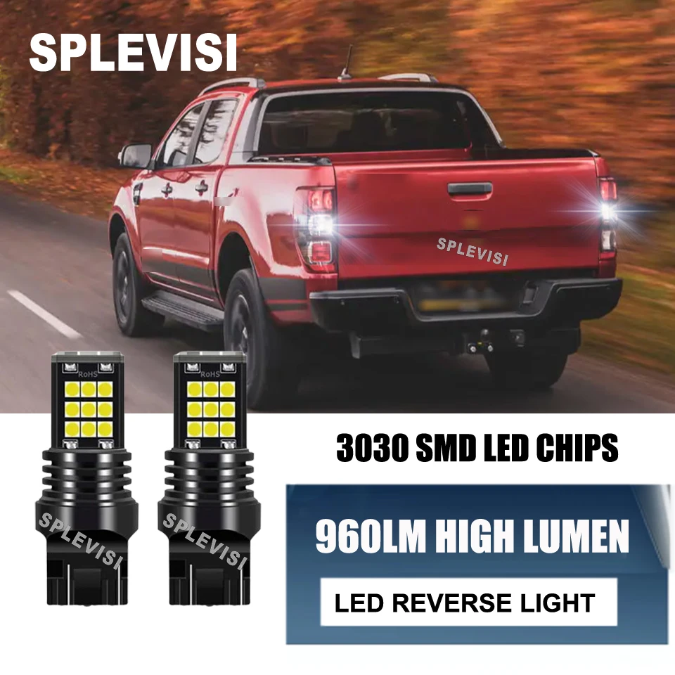 2x 7443 580 Instant response LED Backup Reverse Lights 12V Replace For Ford Ranger Transit connect  Explorer Branco Sport Kuga 3