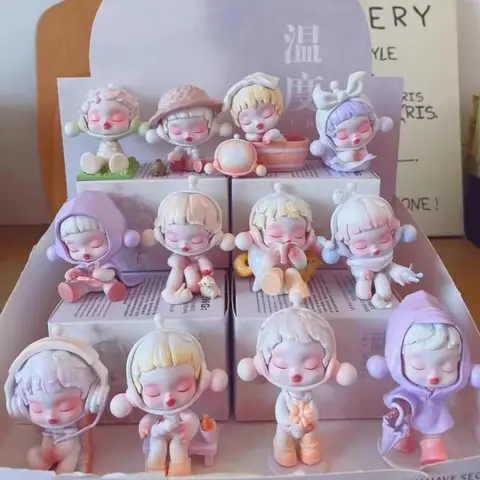 새로운 Skullpanda 온도 시리즈 장난감 Sp8 세대 모델 그림 데스크탑 장식품 장식 장난감 컬렉션 생일 선물