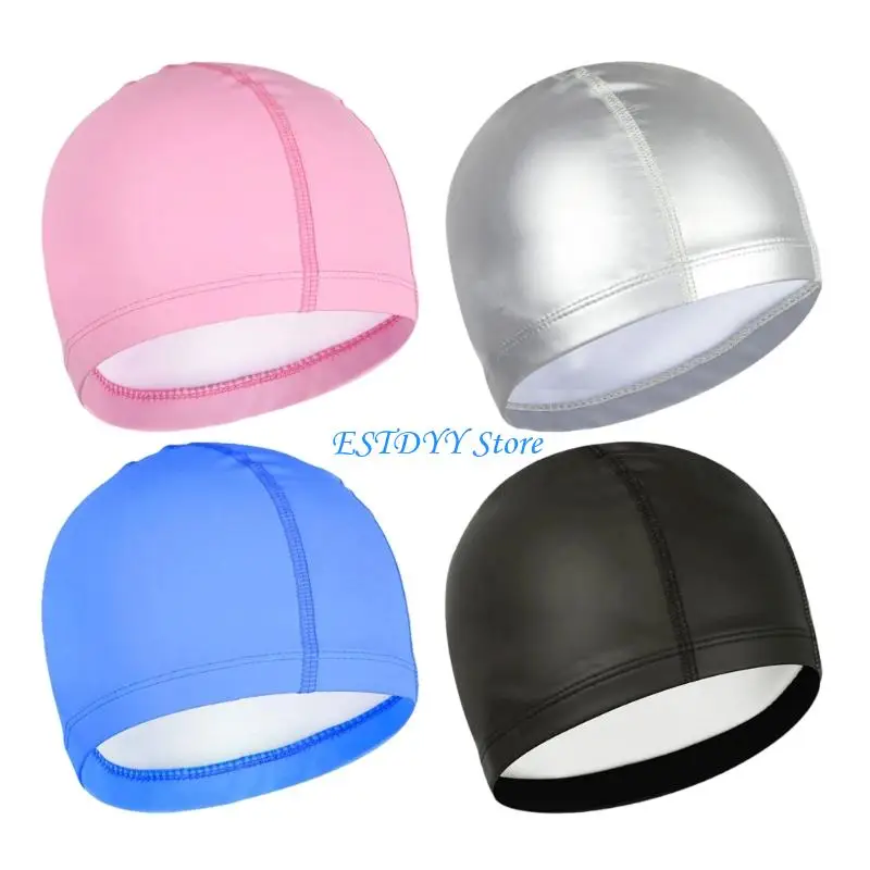 

G6DE Large Swim Caps PU Coated Swimming Hat Bathing Hat Ear Protections Swimming Caps