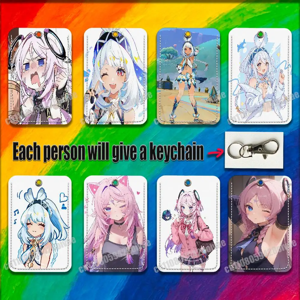 

Genshin Impact Citlali Mualani For ID Clips Credit Bank Bag Bus Meal Card Holder Cover Pocket Decoration Keychain