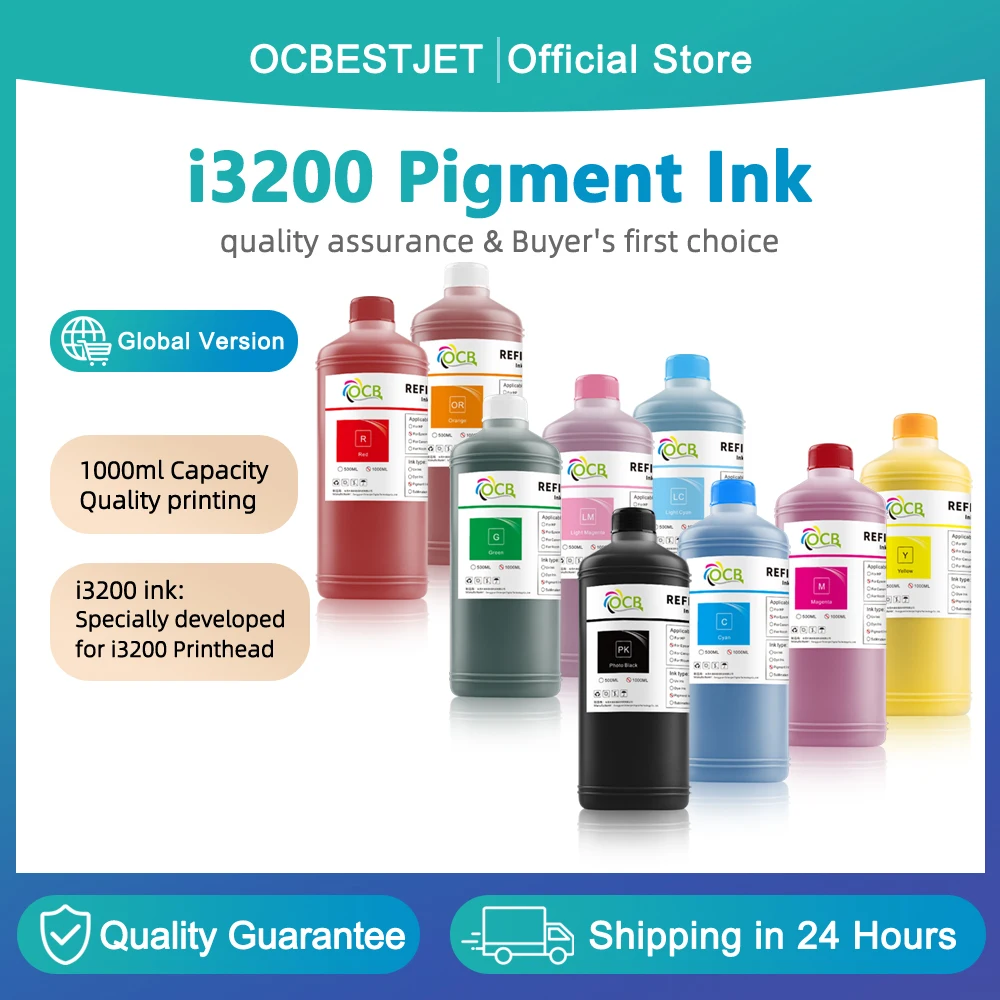 

1000 мл / бутылка водостойких пигментных чернил для печатающей головки Epson i3200, пигментные чернила I3200