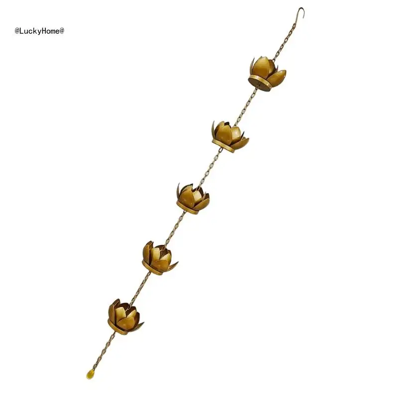 Outdoor Acorn Rain Chain Set Rust Resistant Rainchain Gutter Adapter Rain Chain for Gutters Downspouts Decorations 11UA