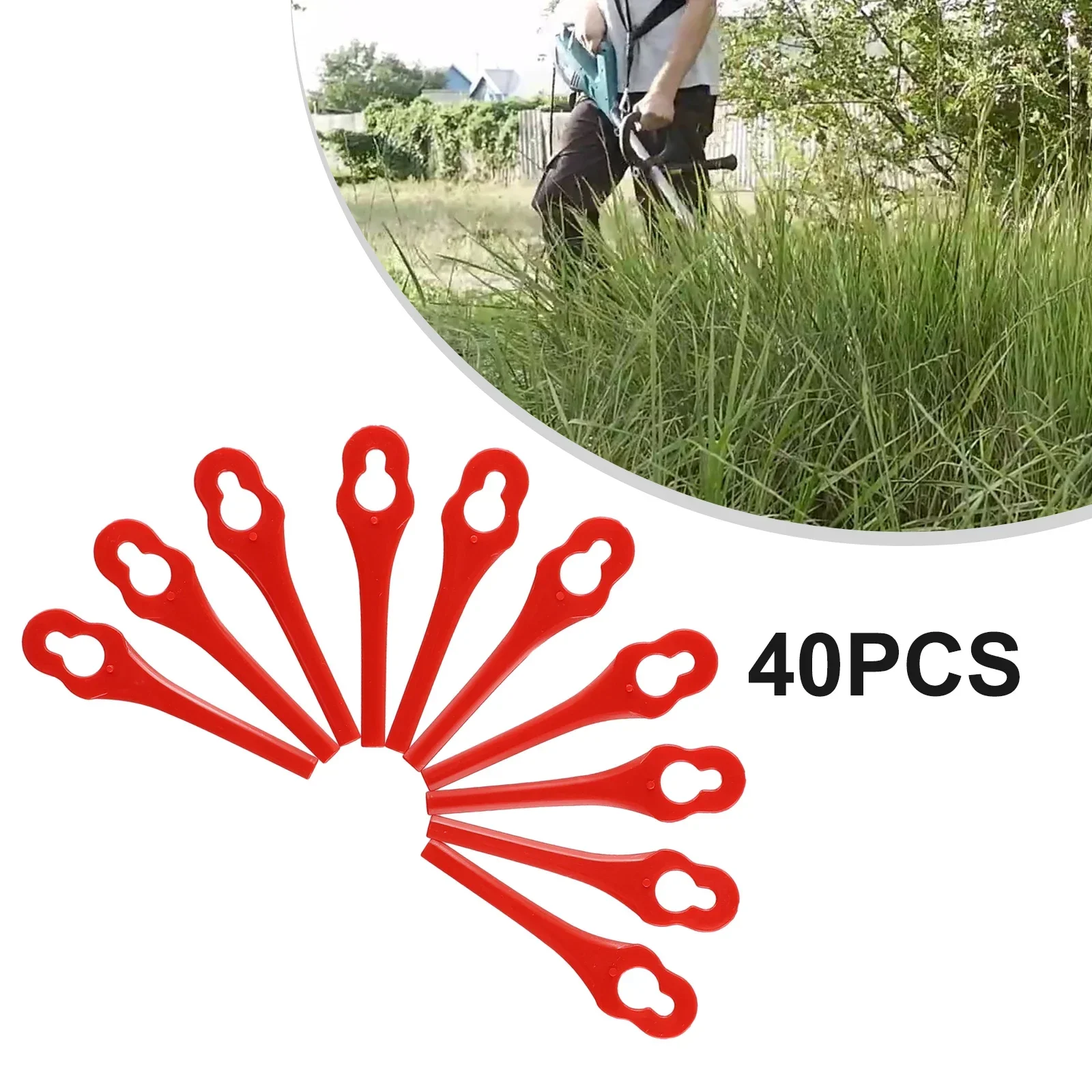 40 шт. лезвия для газонокосилок, пластиковые лезвия для Parkside для PRTA 20-LiA1 IAN 311046, триммер, лезвие для резки травы, запасные части