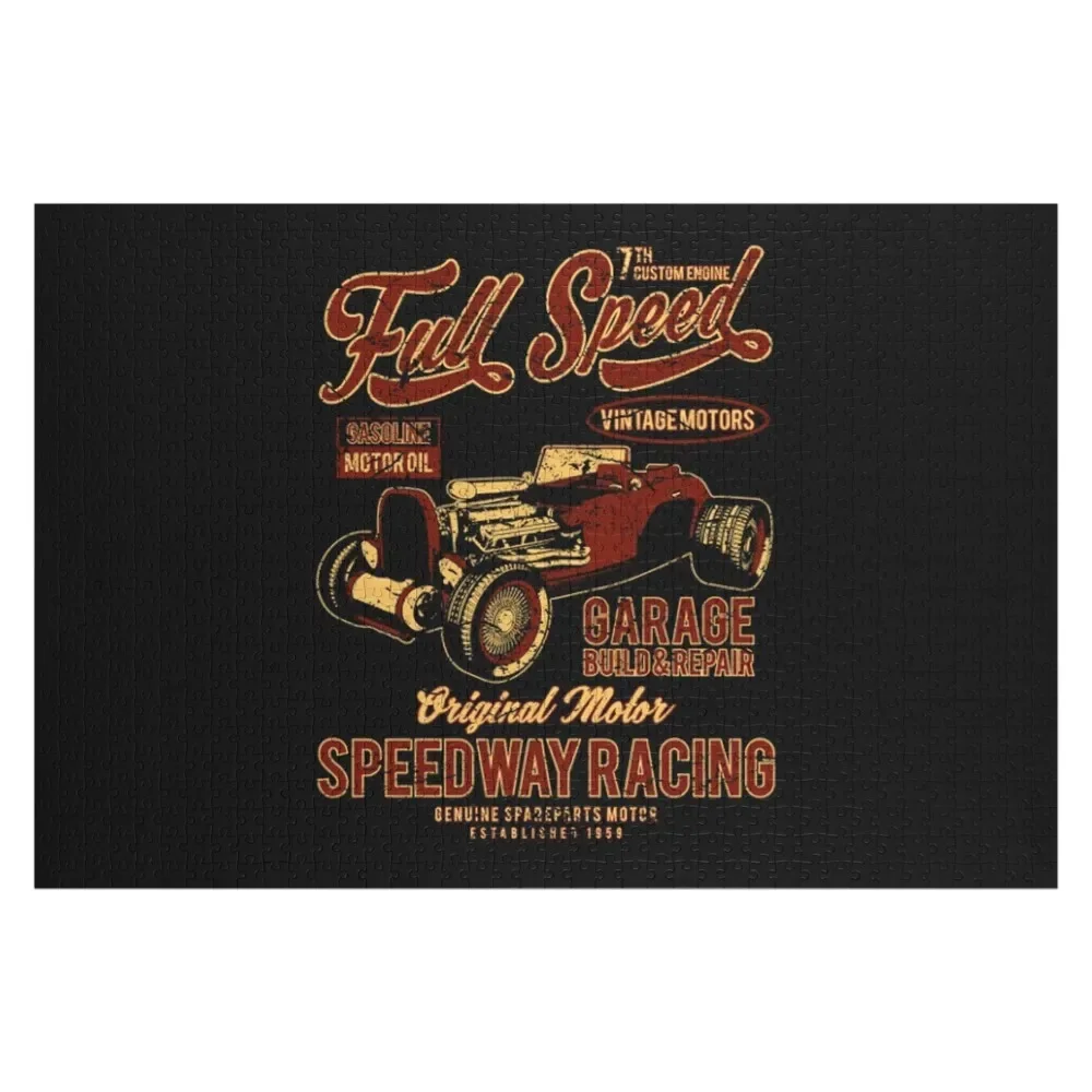 Full Speed Hot Rod Racing Jigsaw Puzzle Custom Jigsaw Customizable Gift Personalized Gifts Woodens For Adults Puzzle