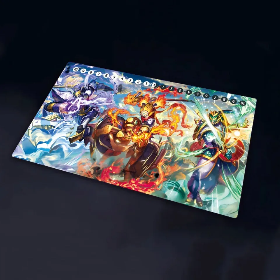 600x350mm Digimon Blast/Nezhamon Surface Flash Playmat TAKUTOUMON 1.5mm Seamless Edge Single Rubber Board Game Card Mat Toy Gift