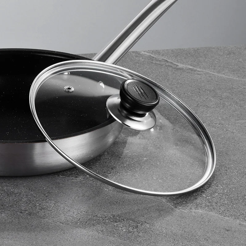 Pot Cover Tempered Glass Round Frying Pan Cover Visible Vertical Lid Pot Lid Cookware Parts Kitchen Accessories 20-30cm