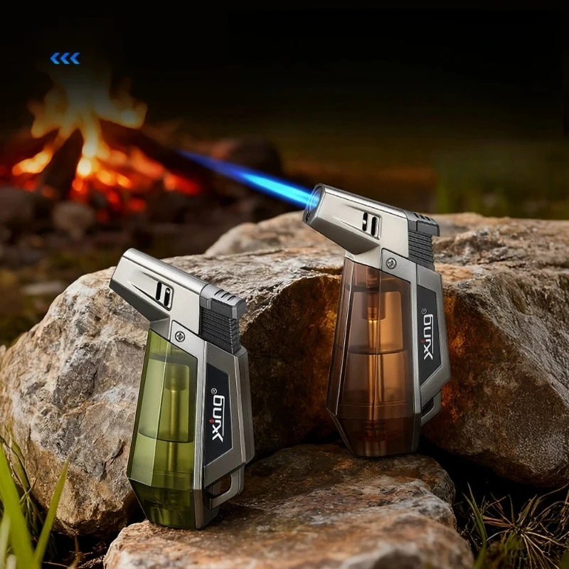 

Portable Large Capacity Small Spray Gun Lighter with Visual Window Windproof Direct Spray Flame Welding Gun Lighter Men's Gift