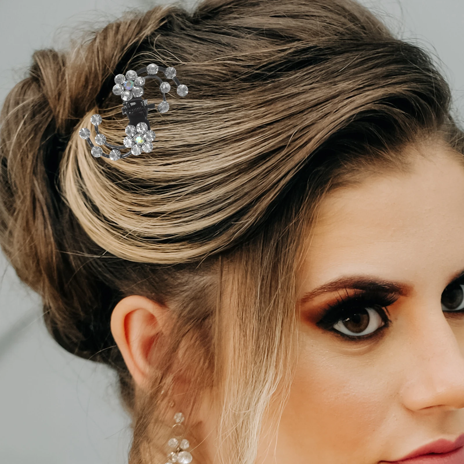 

6pcs Plum Clips Lightweight Mini Hairpin Rhinestone Flower Hair Clamps for Women Girls Daily Wear Party Decoration