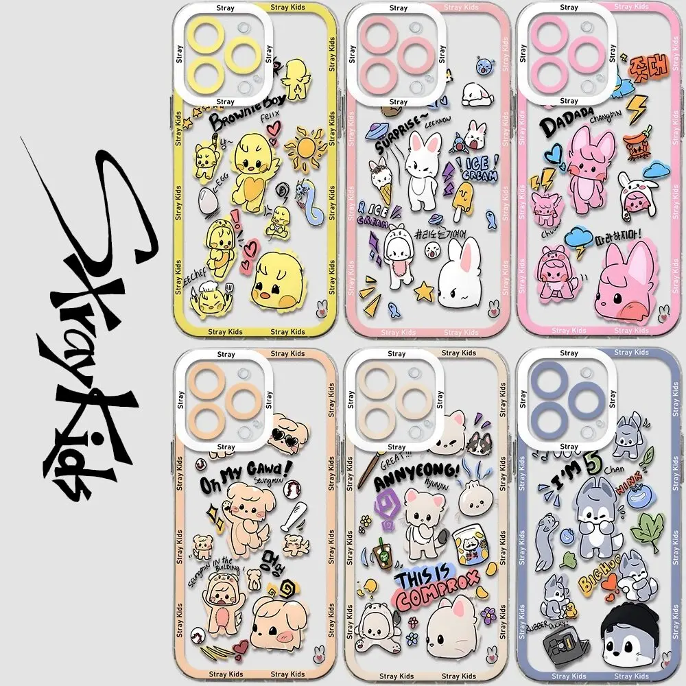 S-Stray Cartoon Kids Phone Case for Samsung S25 S24 S23 S22 S21 S20 FE Note20 Note10 Plus Ultra Lite 5G Clear Soft TPU Cover