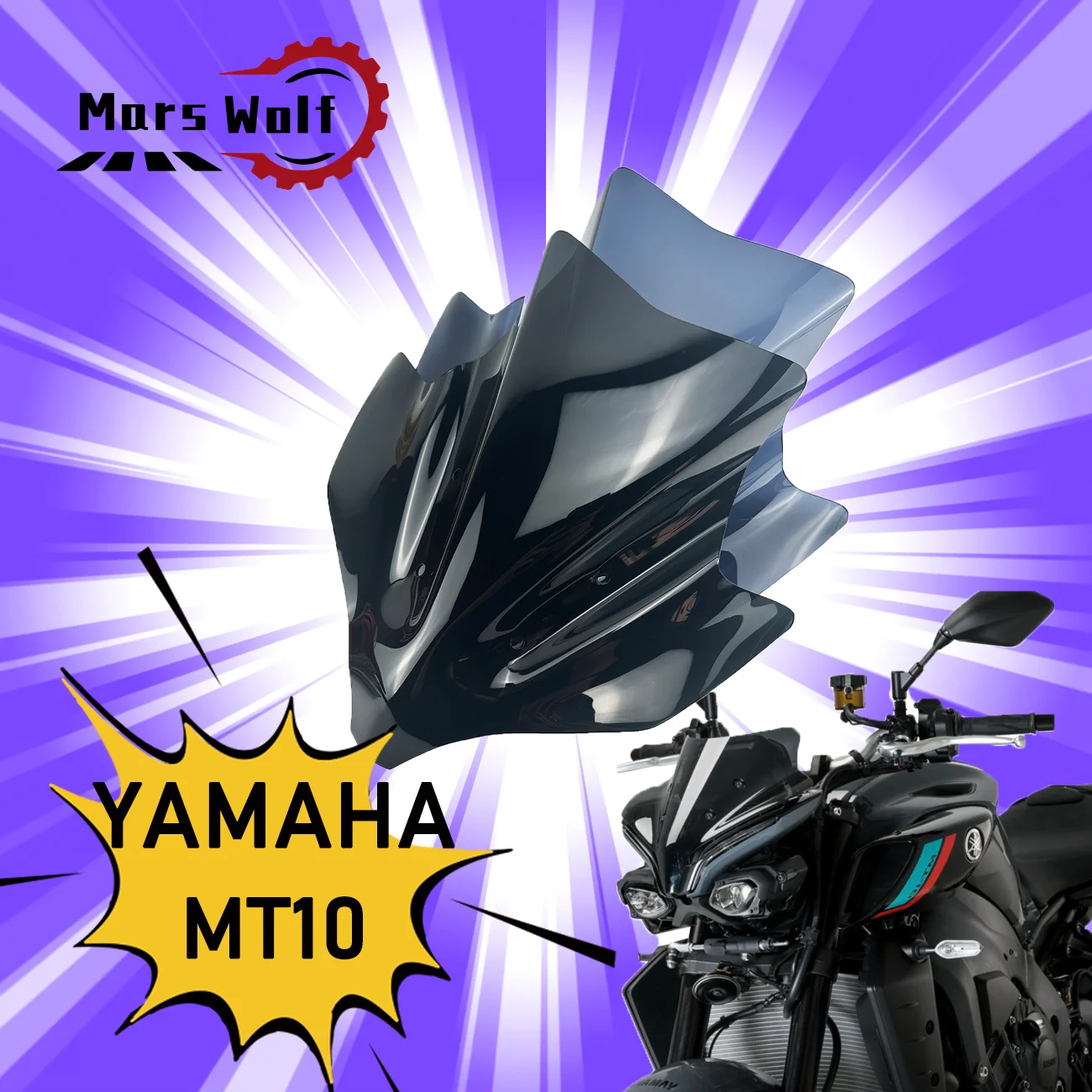 

Подходит для YAMAHA new MT-10 SP MT10SP MT10 mt10 2022 2023 2024 мотоциклетный ветровой экран, алюминиевый комплект дефлектора ветрового стекла