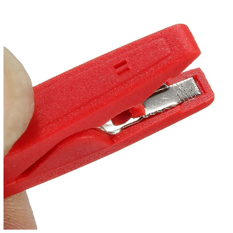 ABVJ-10X Insulated Alligator Clip Connector Clamp Testing Probe Red+Black